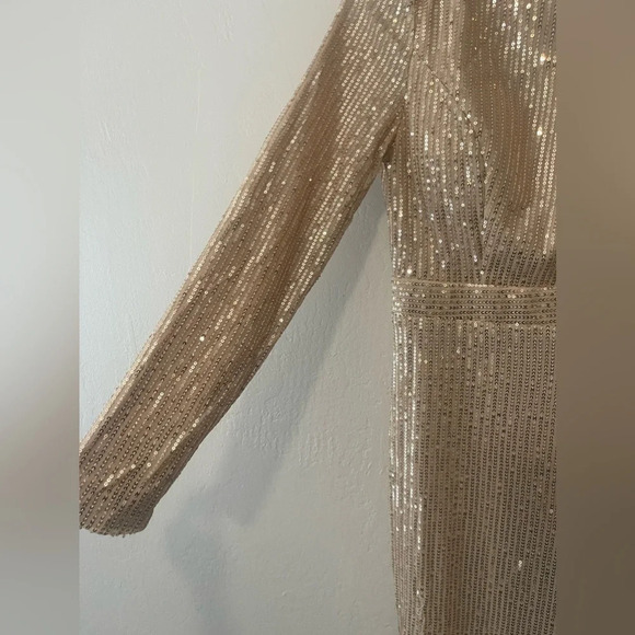 Miss ORD maxi Gold sequin princess prom dress size L - Picture 5 of 12